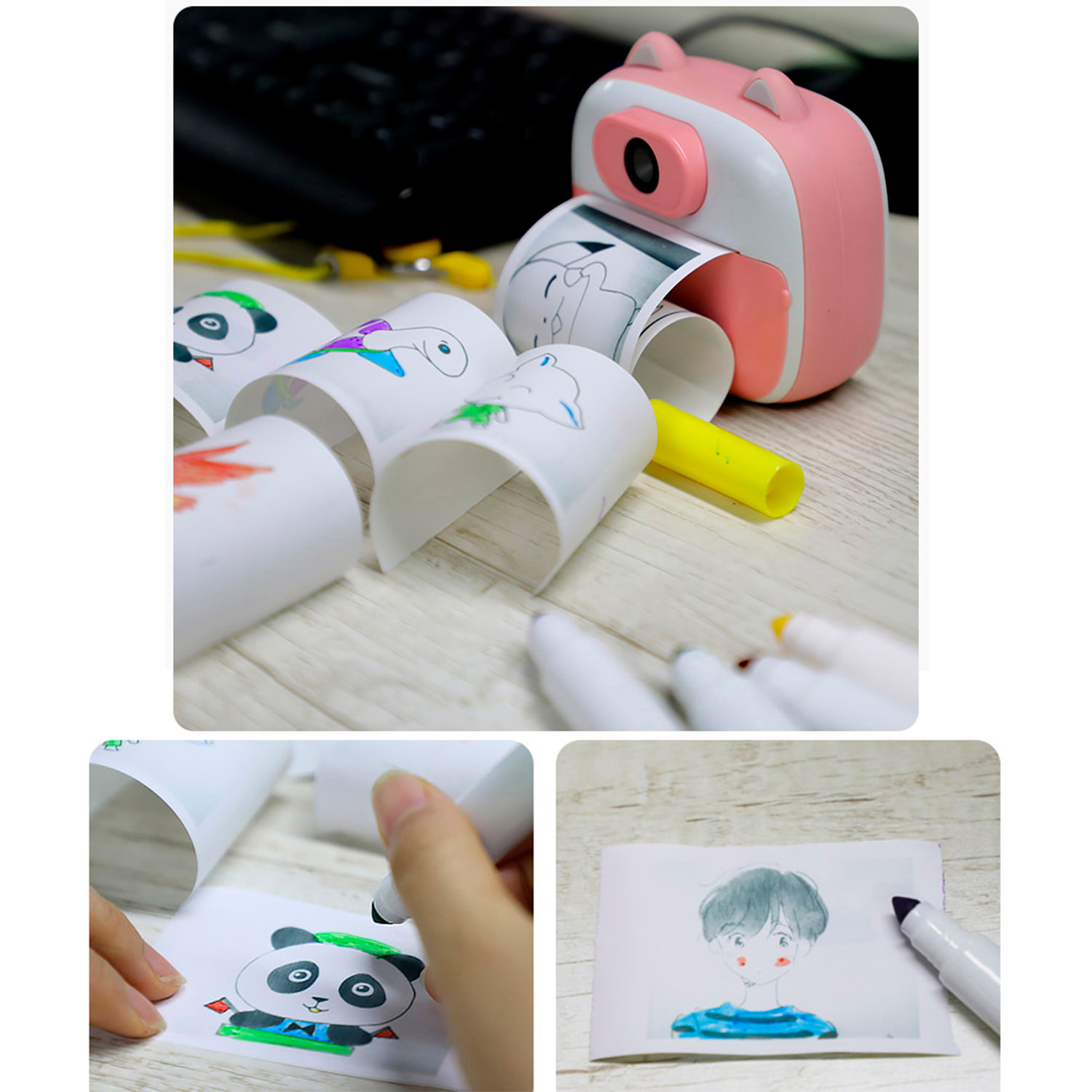 Fotocamera digitale D13 con foto da 26mpx e video HD per bambini. Schermo da 2 pollici. Stampa istantanea delle tue foto preferite.