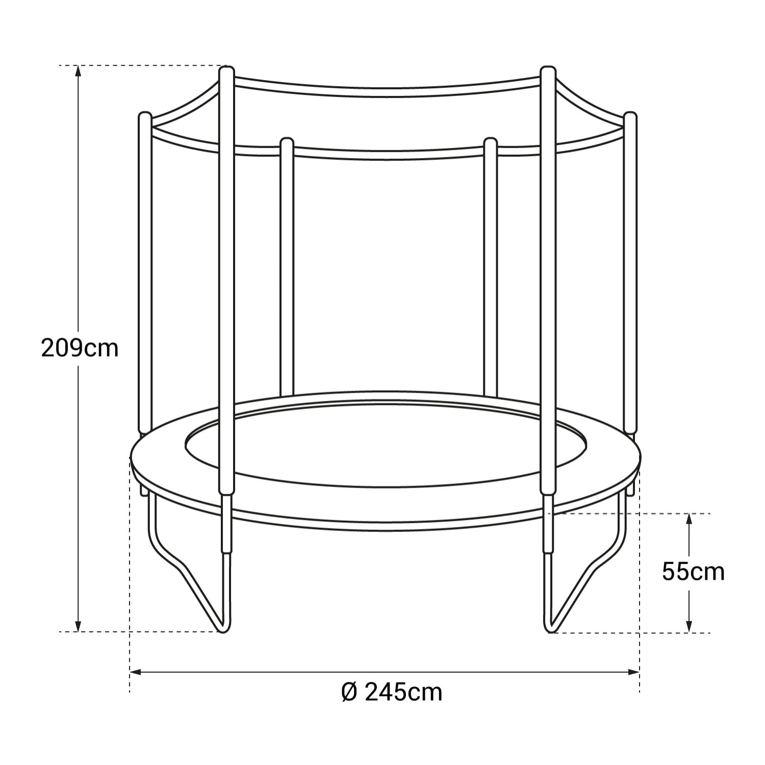 Trampoline réversible avec accessoires - Rose