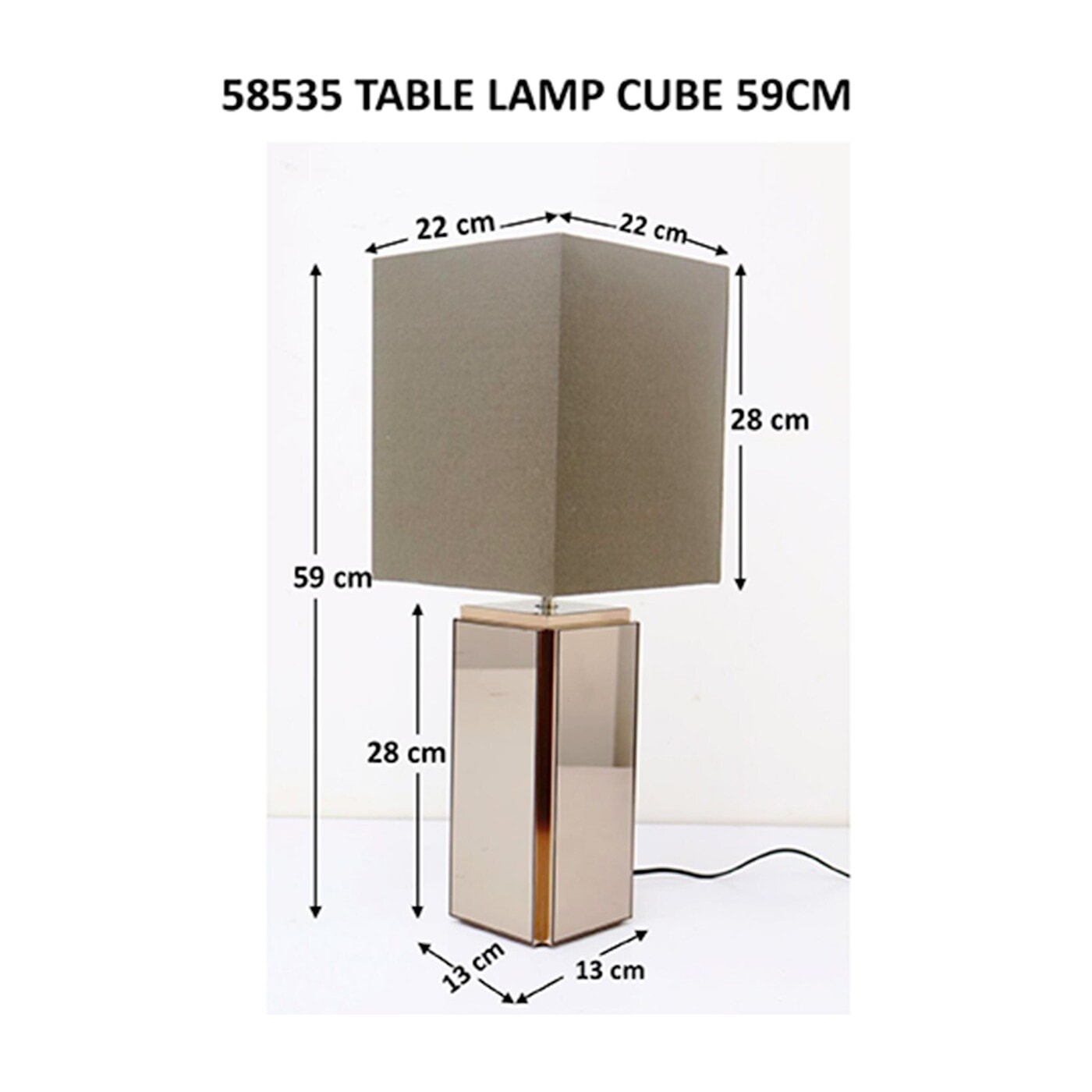 Lampe Cube 59cm Kare Design