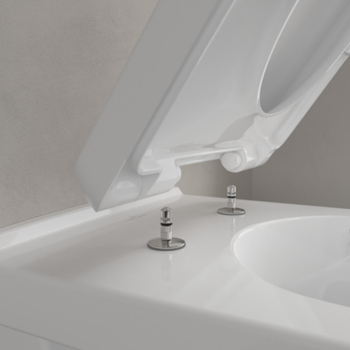 Pack WC Bati-support Geberit Duofix + WC Cuvette a fond creux sans bride O.novo Villeroy & Boch + Abattant softclose + Plaque bl