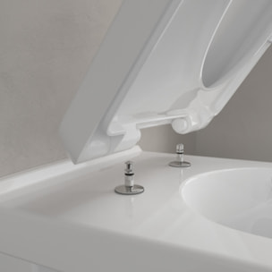 Pack WC Bati-support Geberit Duofix + WC Cuvette a fond creux sans bride O.novo Villeroy & Boch + Abattant softclose + Plaque bl