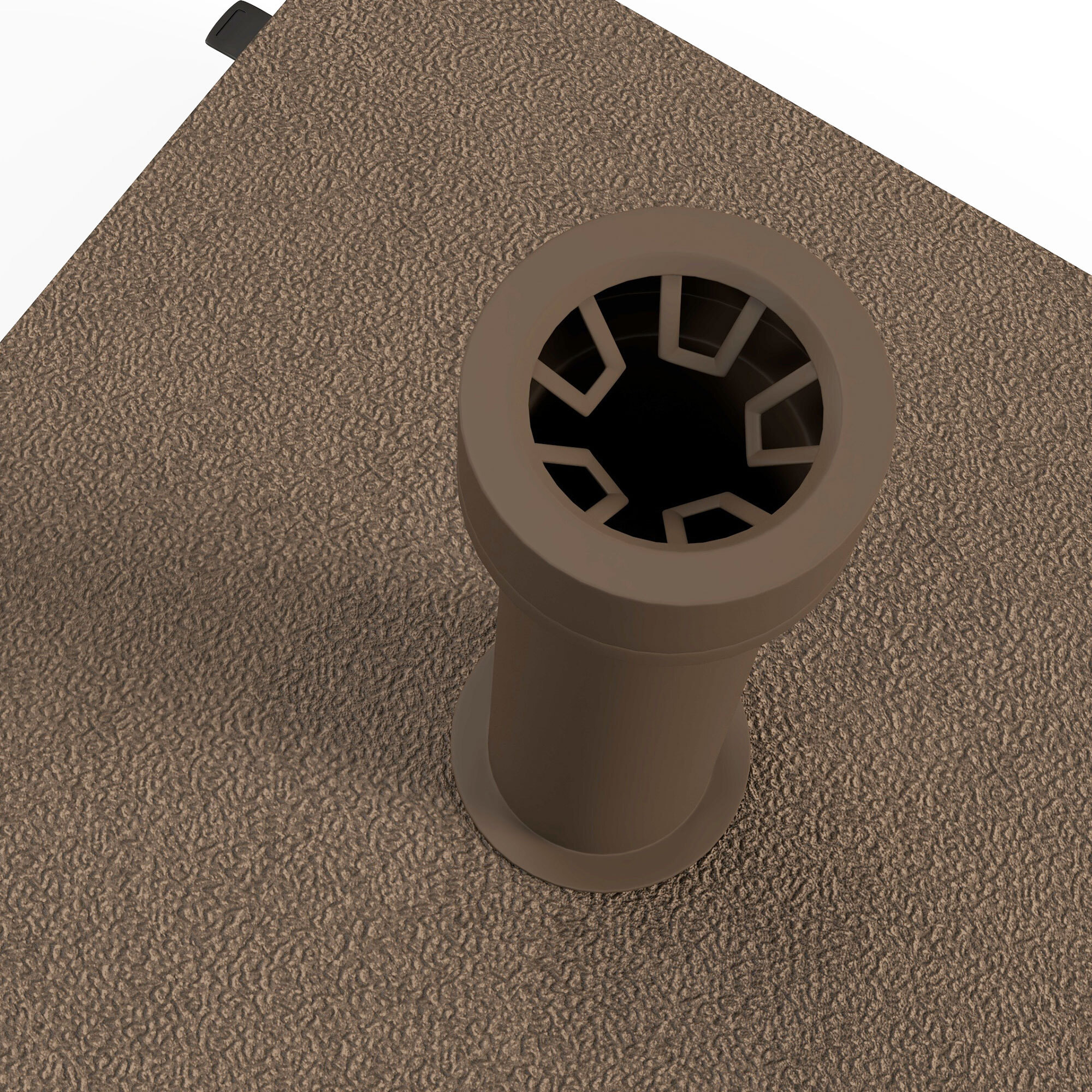 Pied de parasol base de lestage parasol carré HDPE surface granuleuse marron