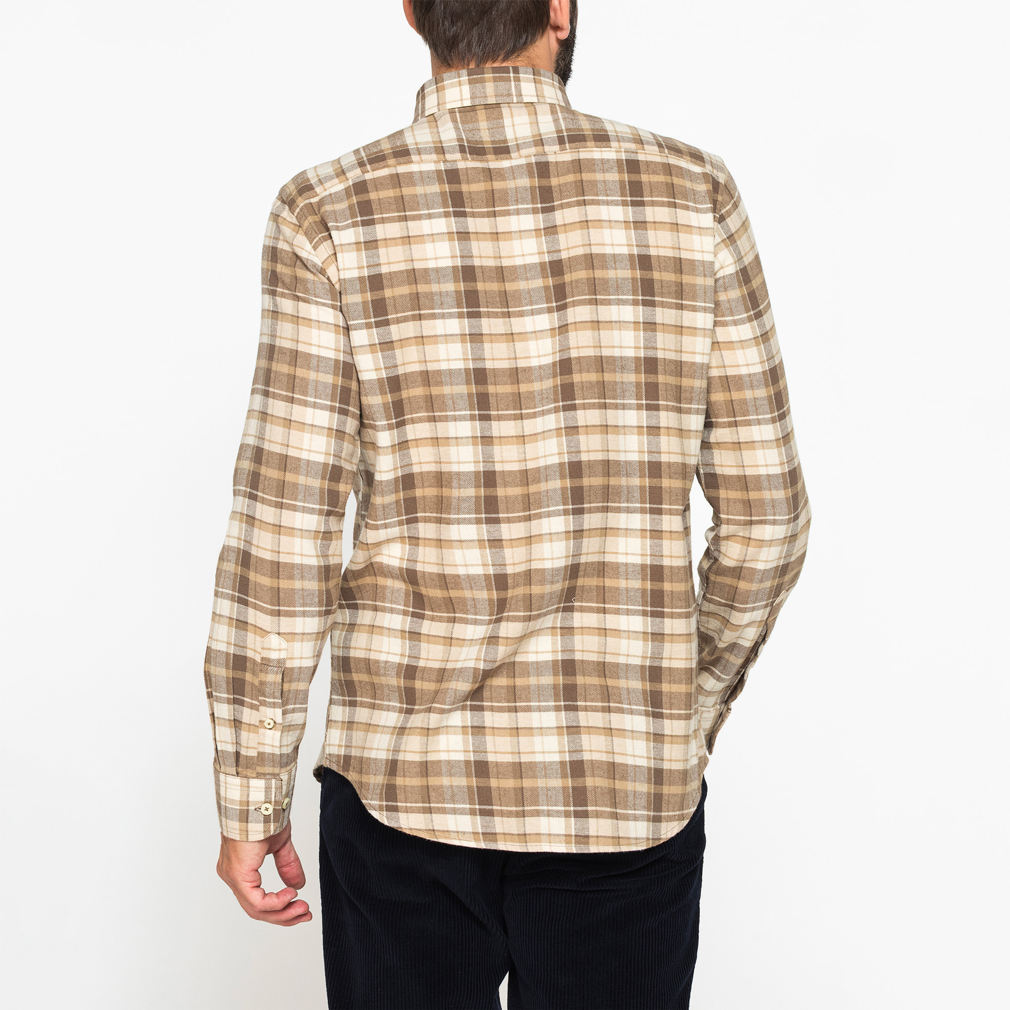 CAMICIA FANTASIA TINTO FILO IN FLANELLA LEGGERA