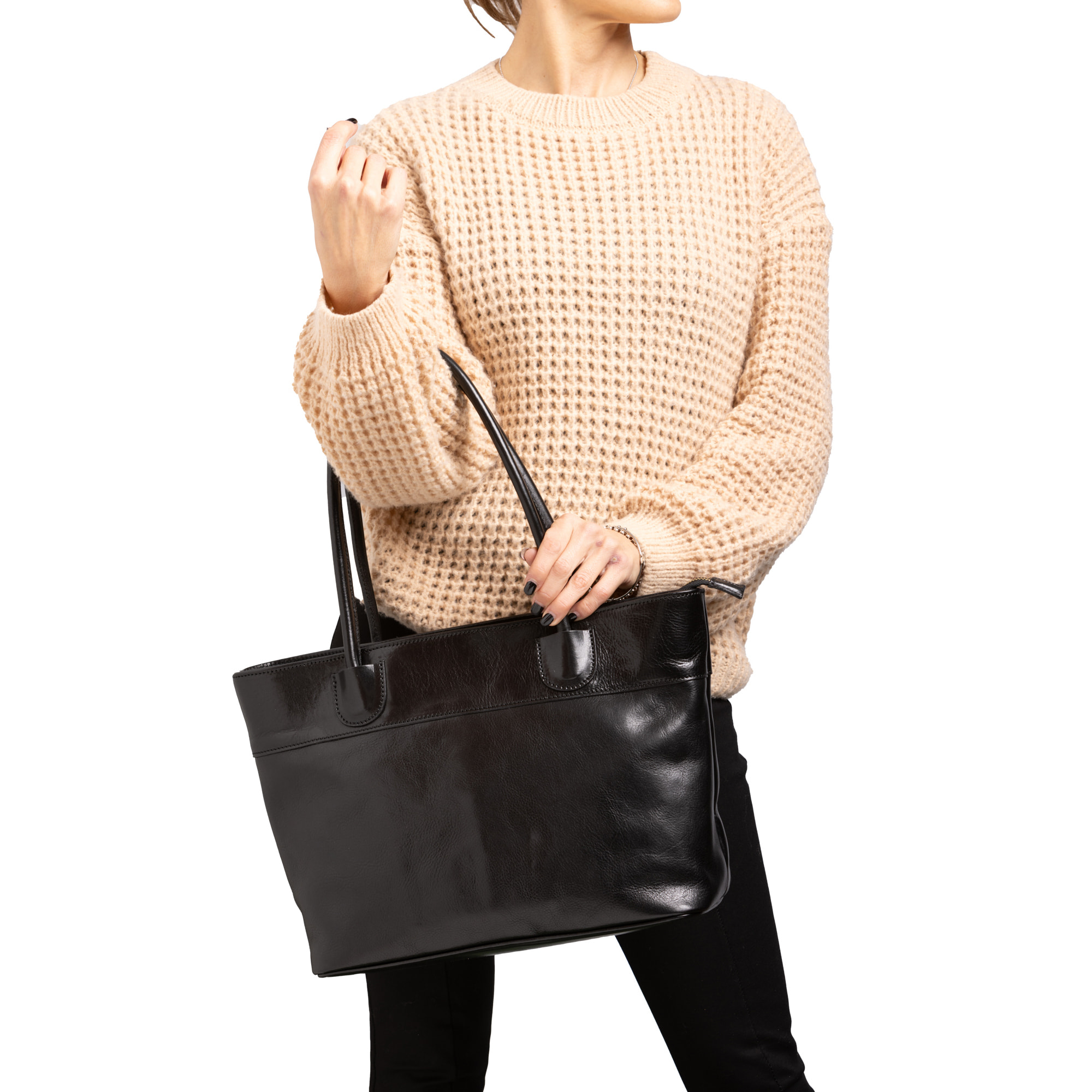 Borsa a tracolla  da uomo In Vera pelle Made in Italy 40x27x14 cm