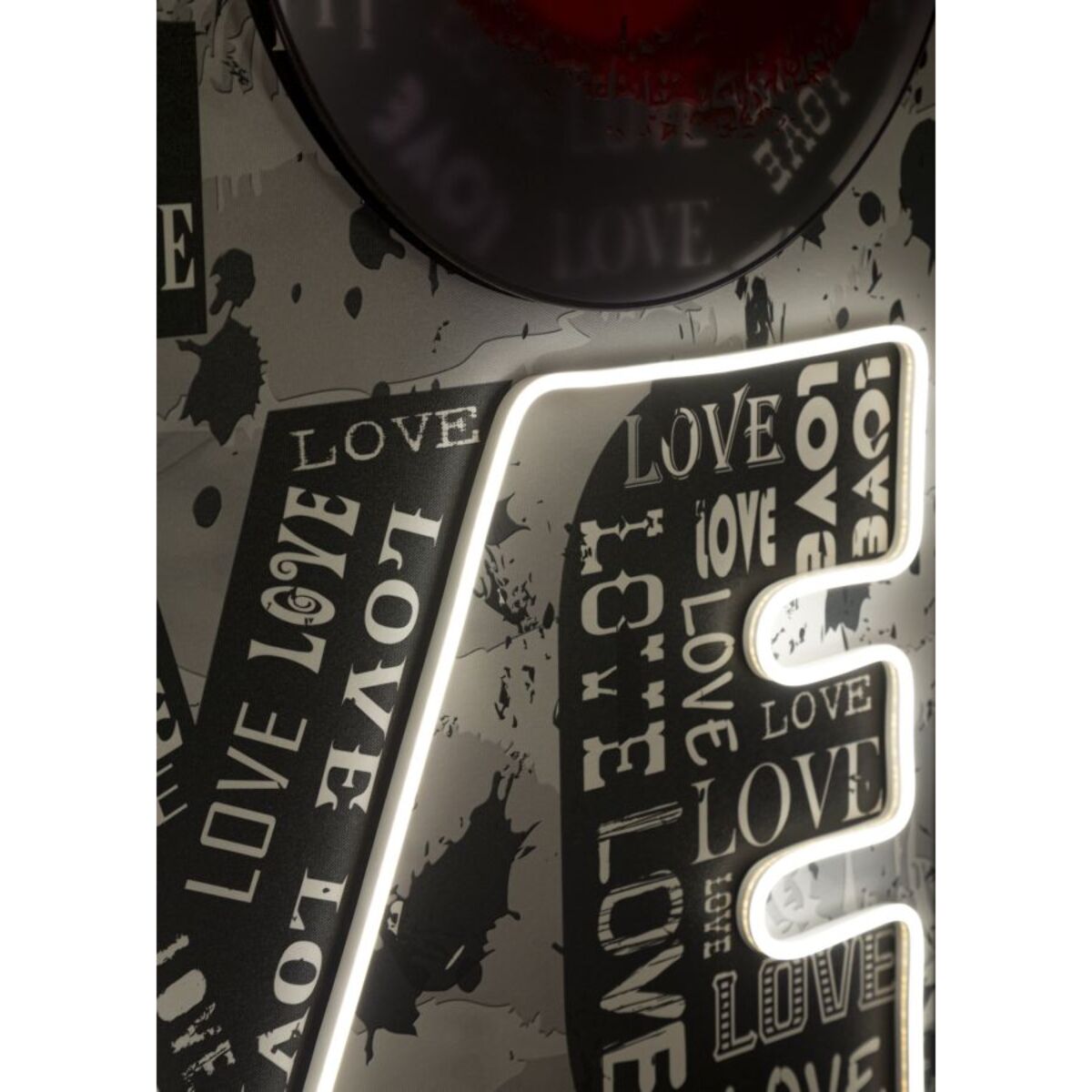 STAMPA C/LED SU TELA LOVE CM 60X3,5X90 (APPLICAZIONE 3D ACRILICO)