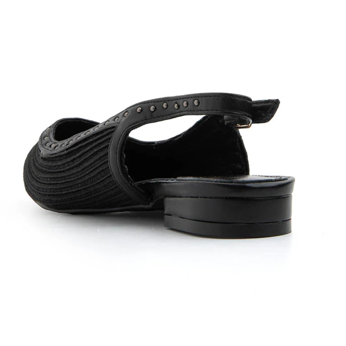 Slingback studded intrecciata - NERO