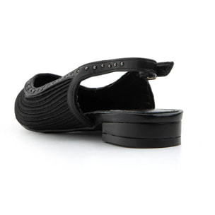 Slingback studded intrecciata - NERO