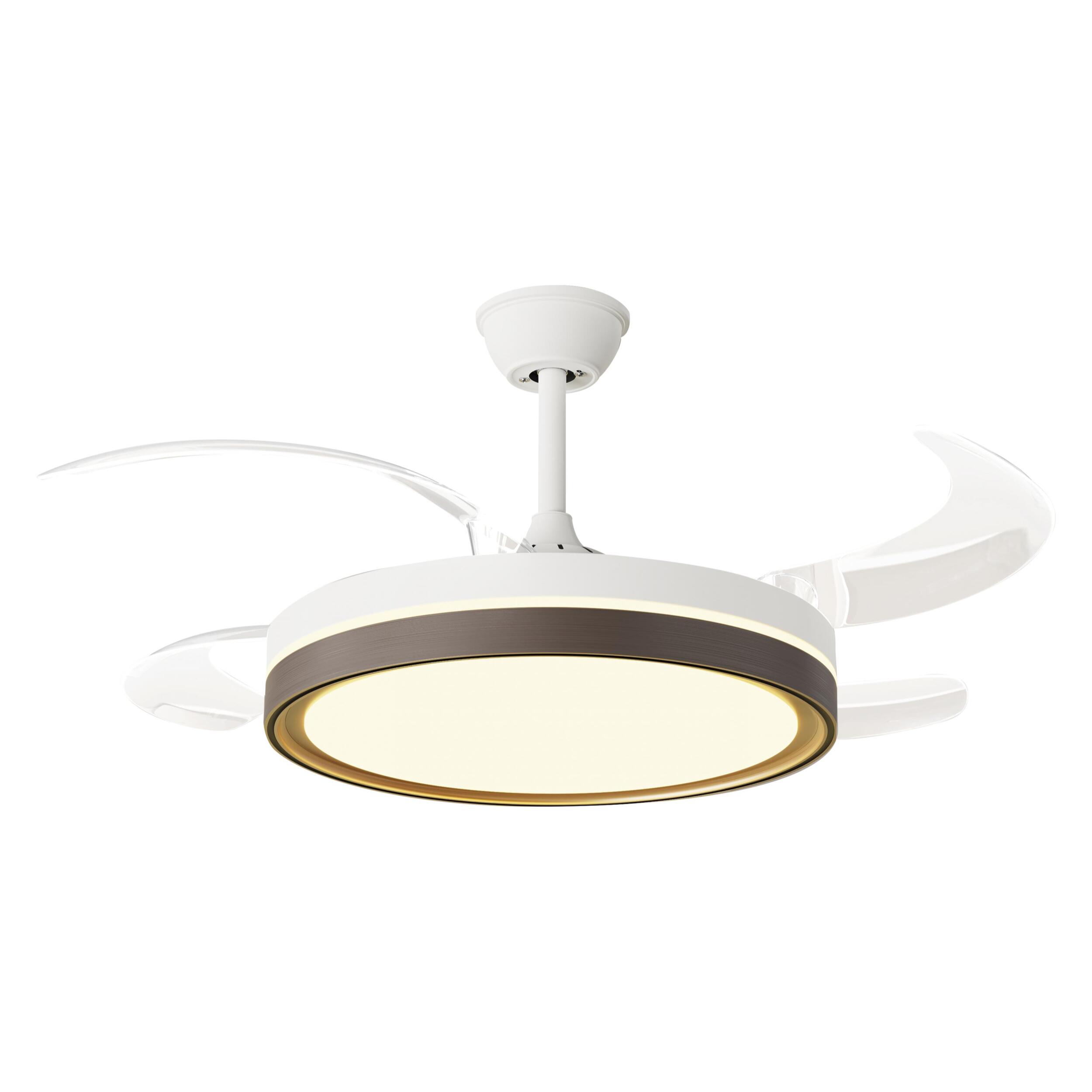 Ventilateur de plafond rétractable avec lumière LED et minuterie