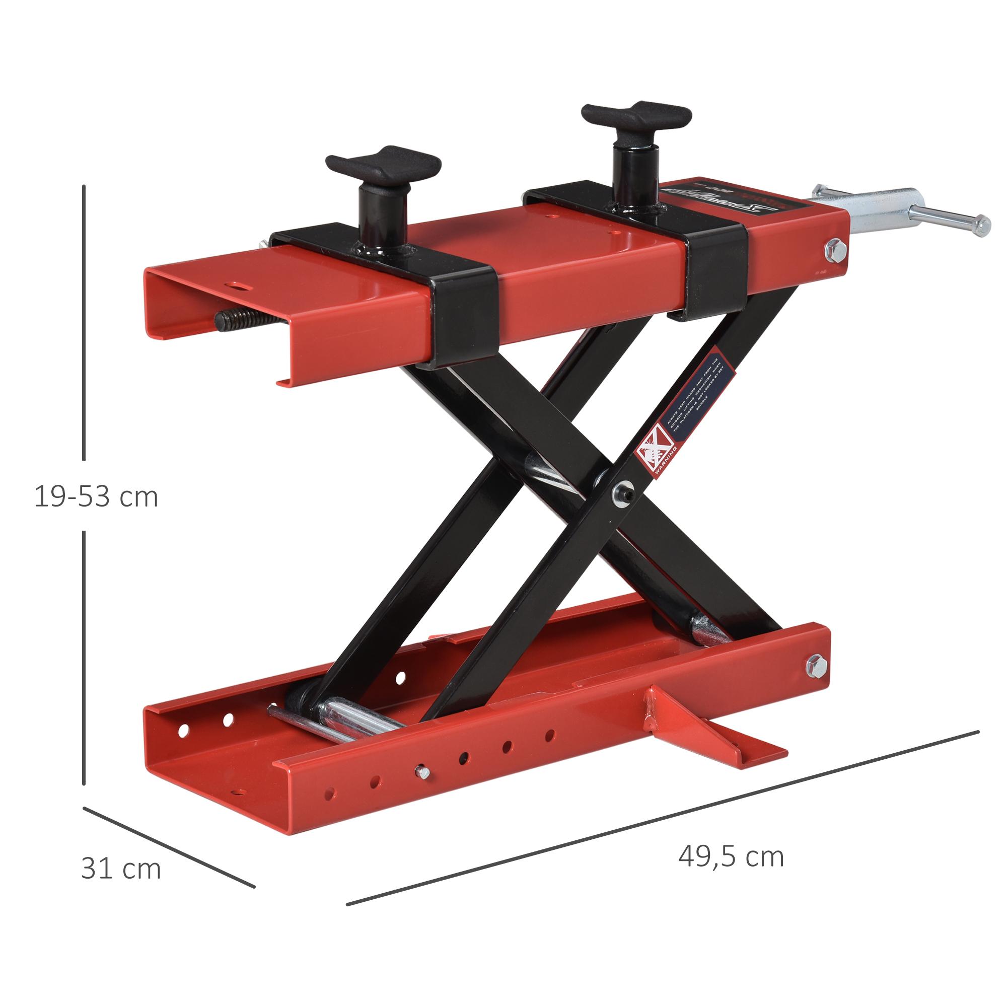 Plataforma Elevadora para Motocicletas Carga 500 kg Altura Ajustable de 19-53 cm