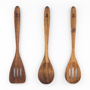 Set de 3 utensilios de cocina 100% madera de acacia scalpers home