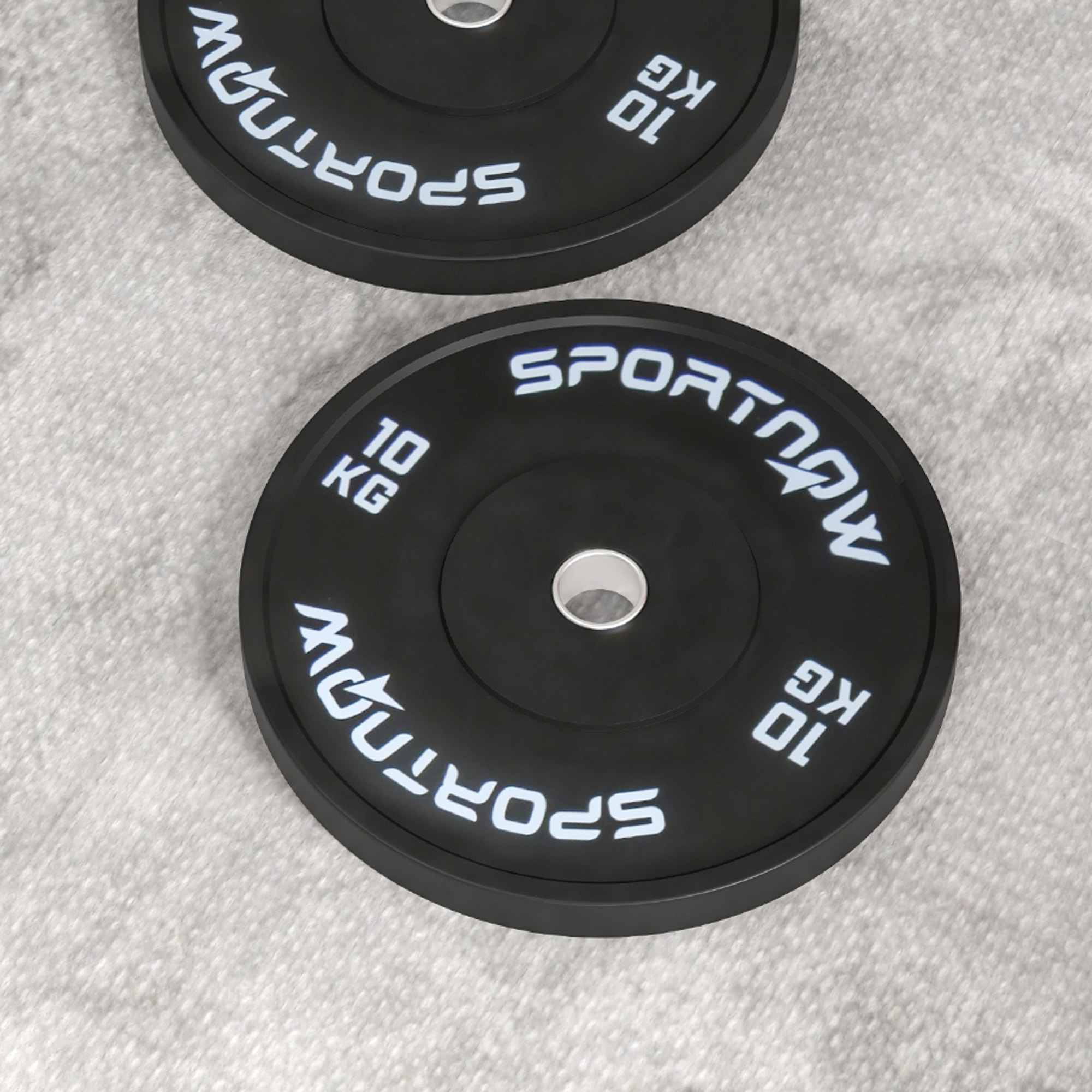 SPORTNOW Discos Pesas Olímpicos 2x10 kg, Agujero Ø50 mm, de Goma, 2 Placas de Pesas para Barras y Mancuernas, para Entrenamientos en Casa y Gimnasio, Negro