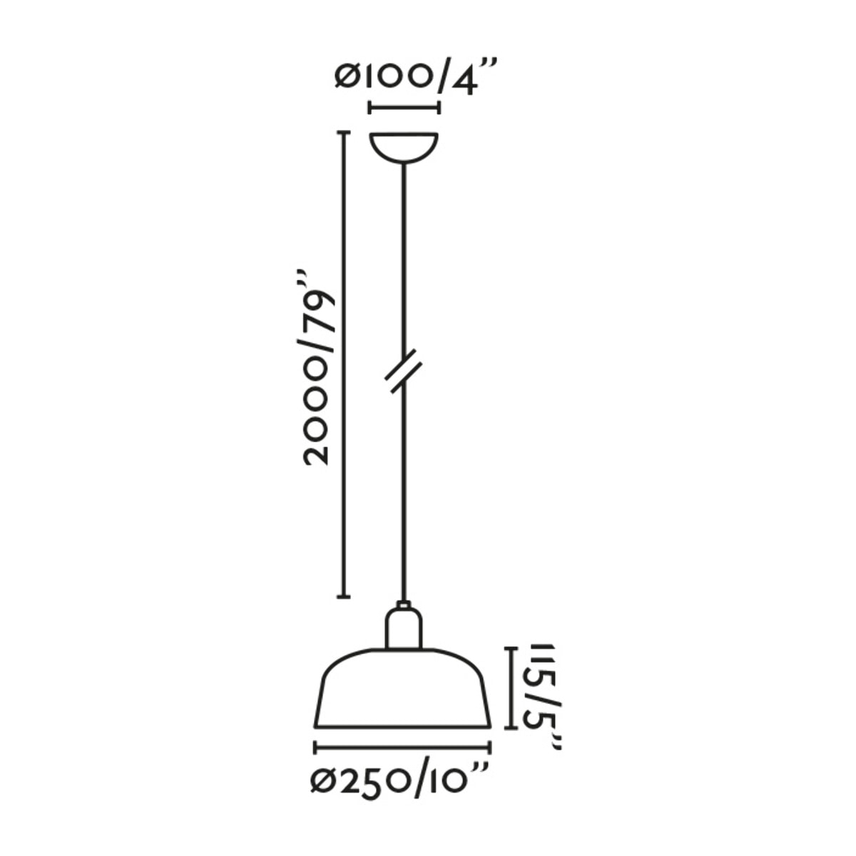 TATAWIN M Lampe suspension noire