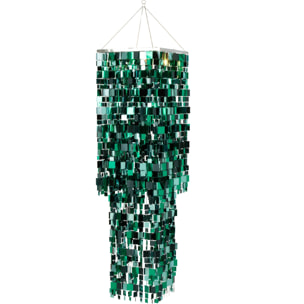 J-Line abat-jour sequin carré - PET - bleu/vert
