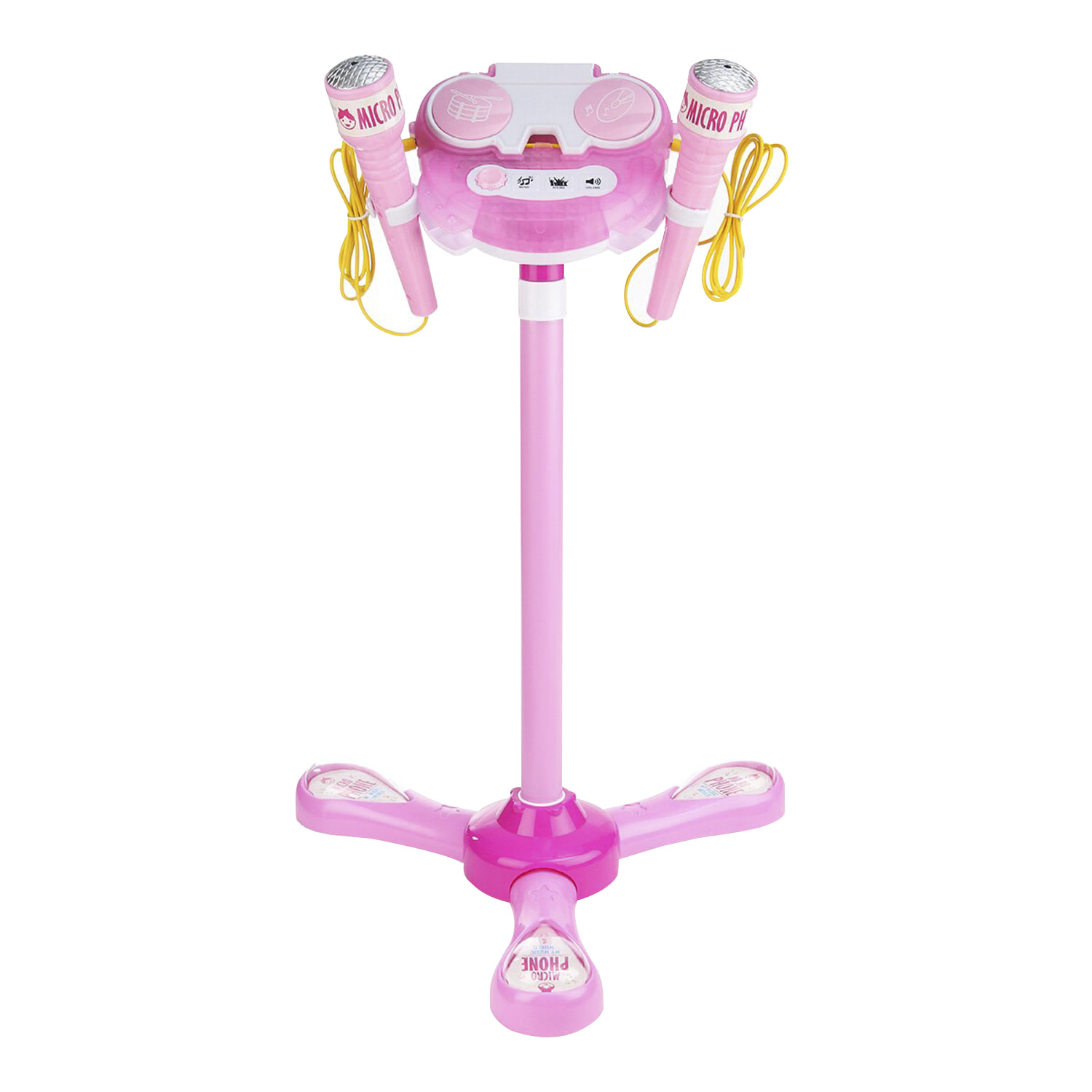 Kit karaoke infantil con 2 micrófonos y stand soporte