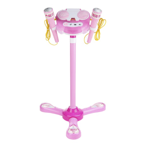 Kit karaoke infantil con 2 micrófonos y stand soporte