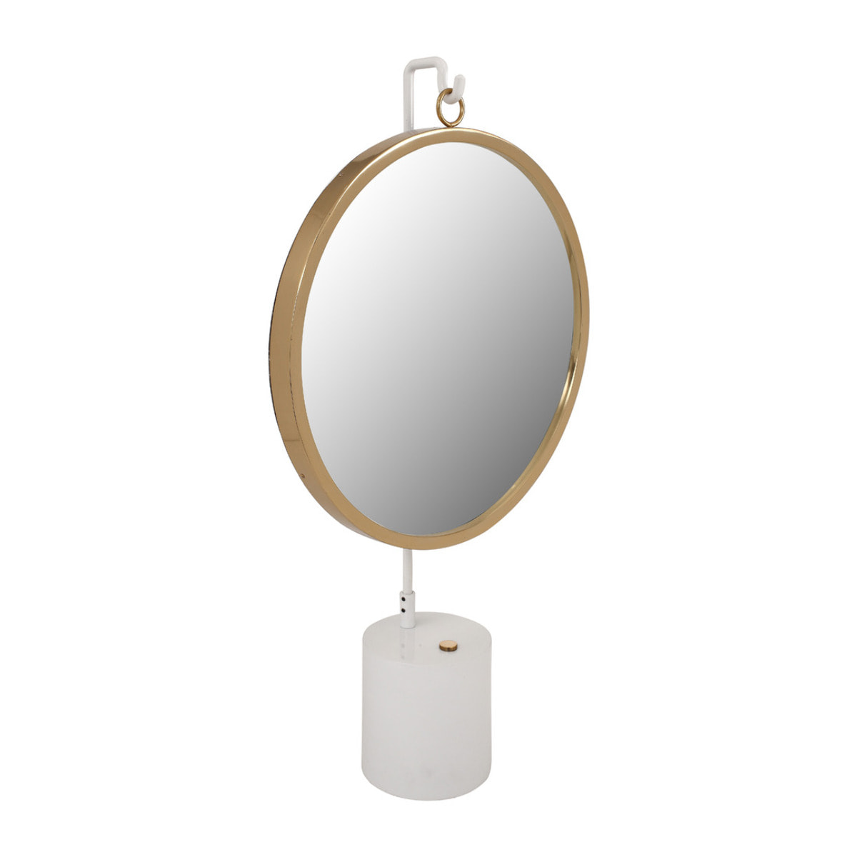 Specchio da tavolo Eleganca in metallo bianco e oro