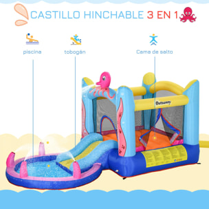 Castillo Hinchable con Tobogán Cama de Salto Piscina para +3 Años 360x175x180 cm