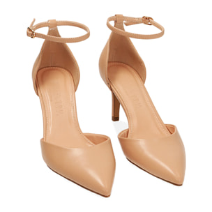 Zapatos de salón nude, tacón de 7 cm