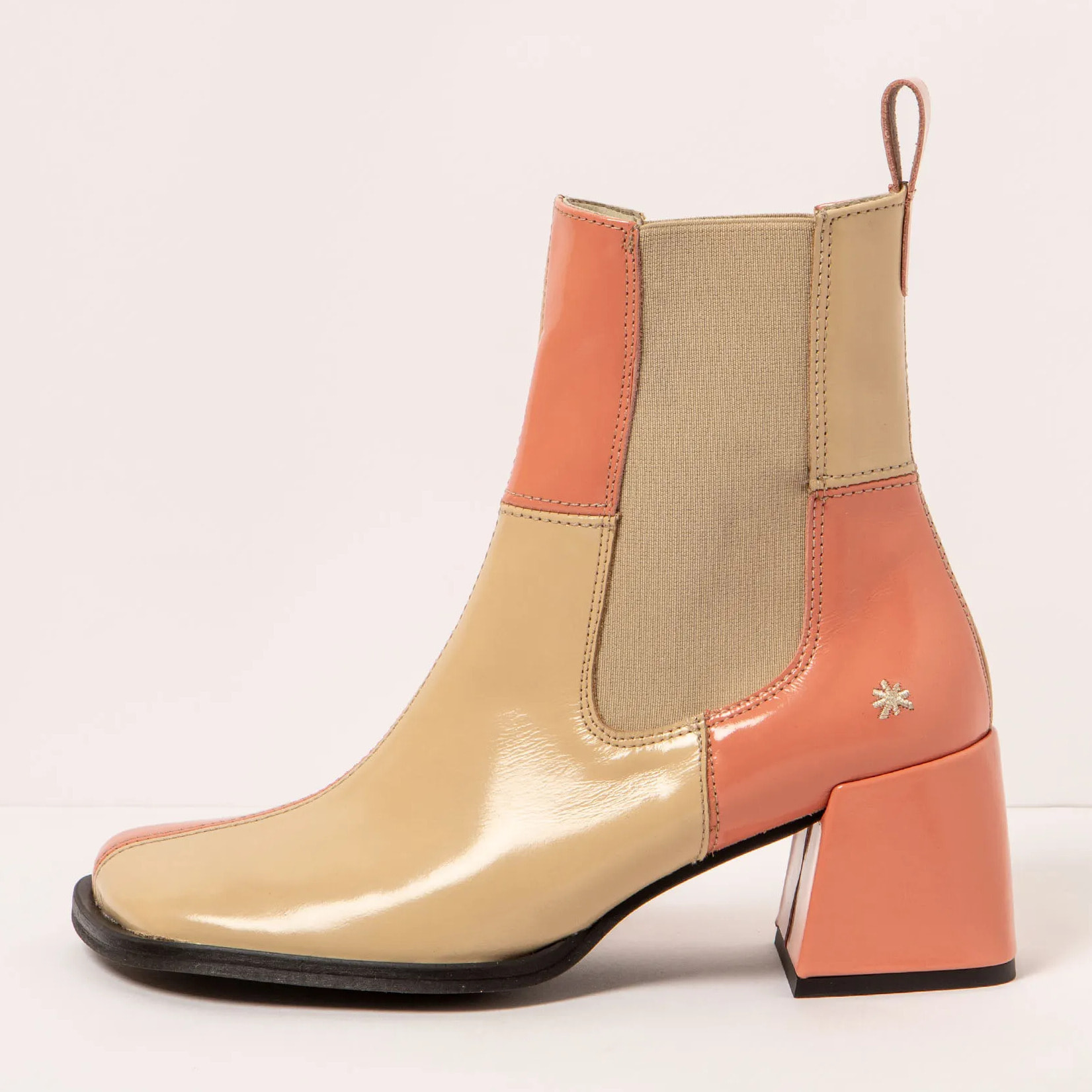 Botines 1707 NAPPA SHINNY CHAMPAGNE-FLAMINGO/ VERONA color Champagne-flamingo