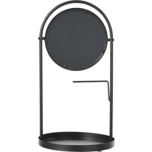 J-Line Miroir de Table + Support Bijoux - métal - noir - large