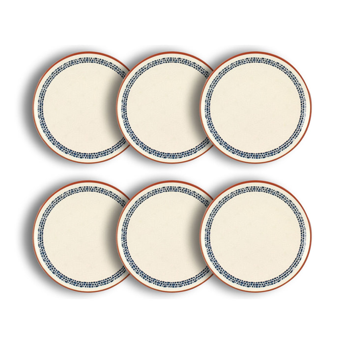 Lot de 6 assiettes à dessert en faïence blanche 20cm AMATXI