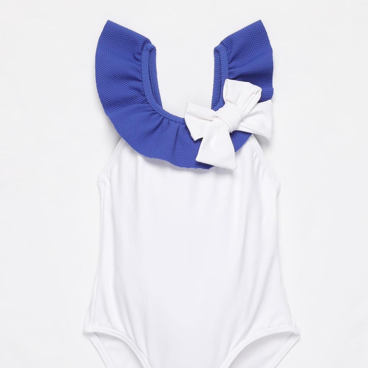 BAÑADOR BLANCO CON VOLANTE Y LAZO