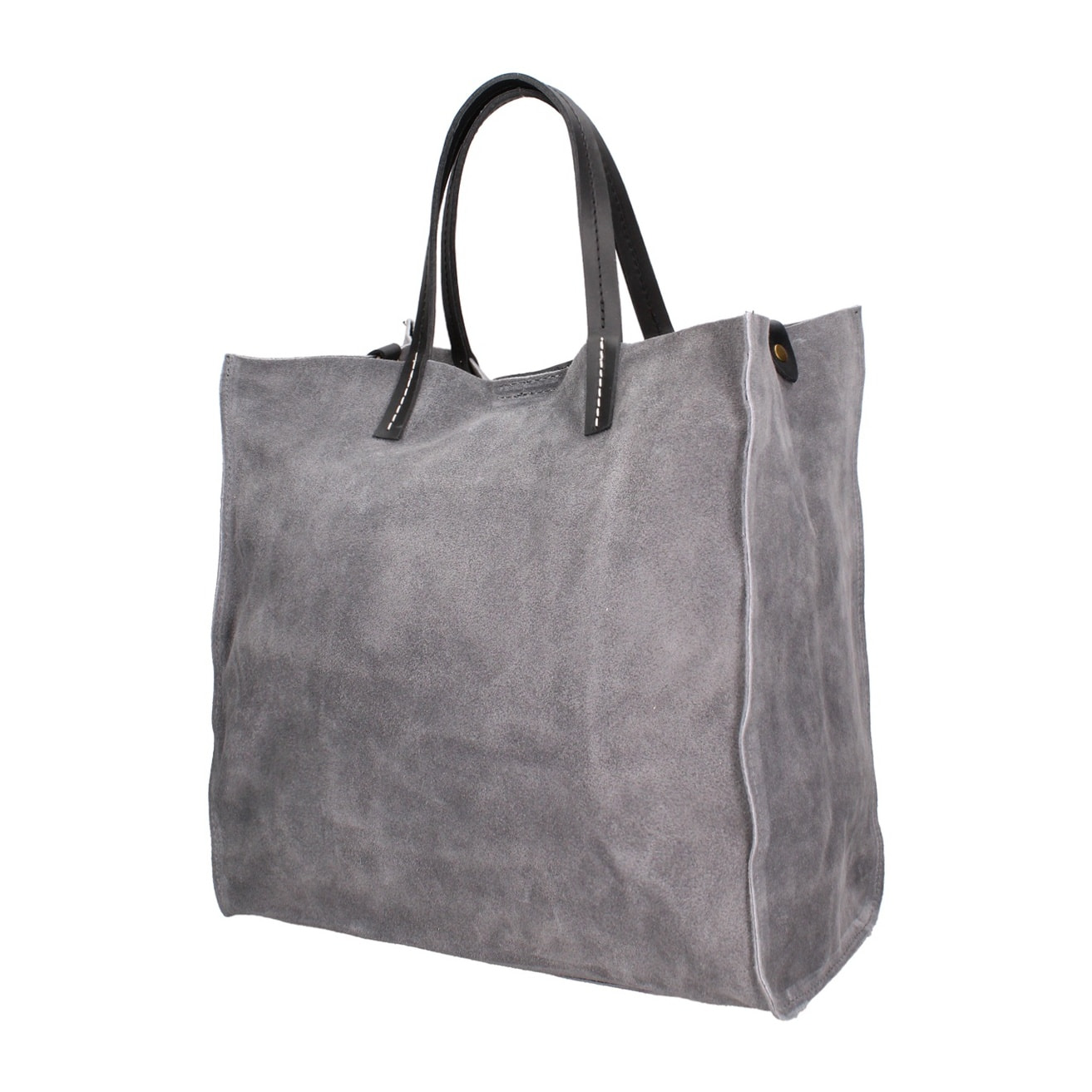 Borsa a mano da donna Made in Italy - Modello Novara Lux - Pelle Scamosciata - 34.5 x 32.0 x 17.0 cm