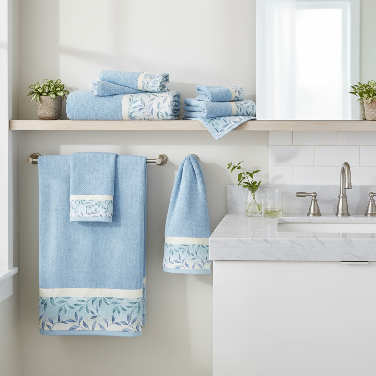 Set Spugna FELCE 5 Pezzi: 2 Viso+2 Ospite + 1 Telo Bagno