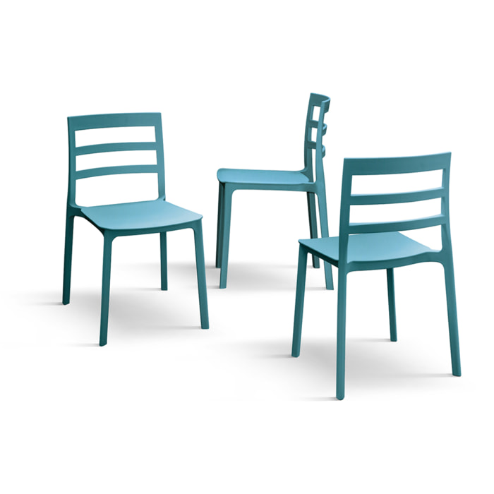 Set di 4 sedie MALAGA in polipropilene blu