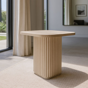 Table d'appoint carré effet travertin 40cm SUSAN