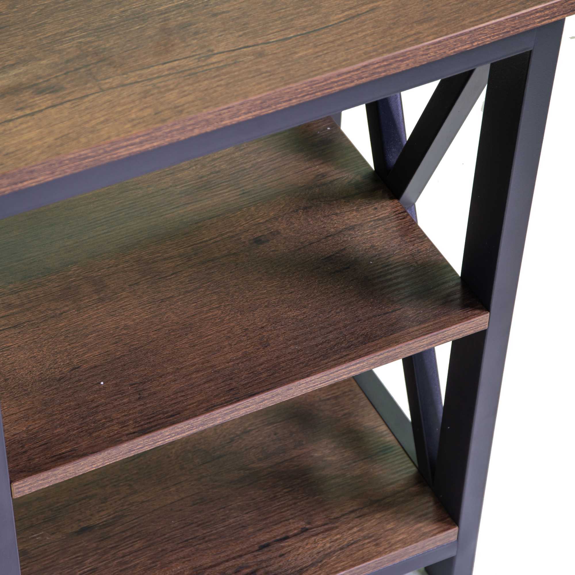 Scaffale Mudra Vacchetti con 2 piani legno noce e nero cm40x30h60