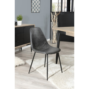 TOM - Lot de 2 chaises JOHN noires