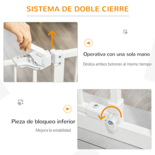 Barrera de Seguridad Perros Escaleras Puertas 74-80 cm con Puerta Altura 91,4 cm