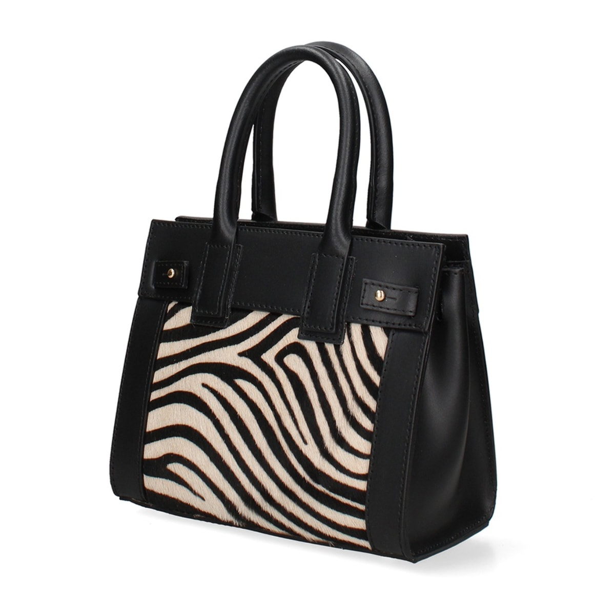 Borsa a mano da donna Made in Italy - Modello Oriana Plus - Vera pelle - 8.5 x 11.5 x 4.0 cm