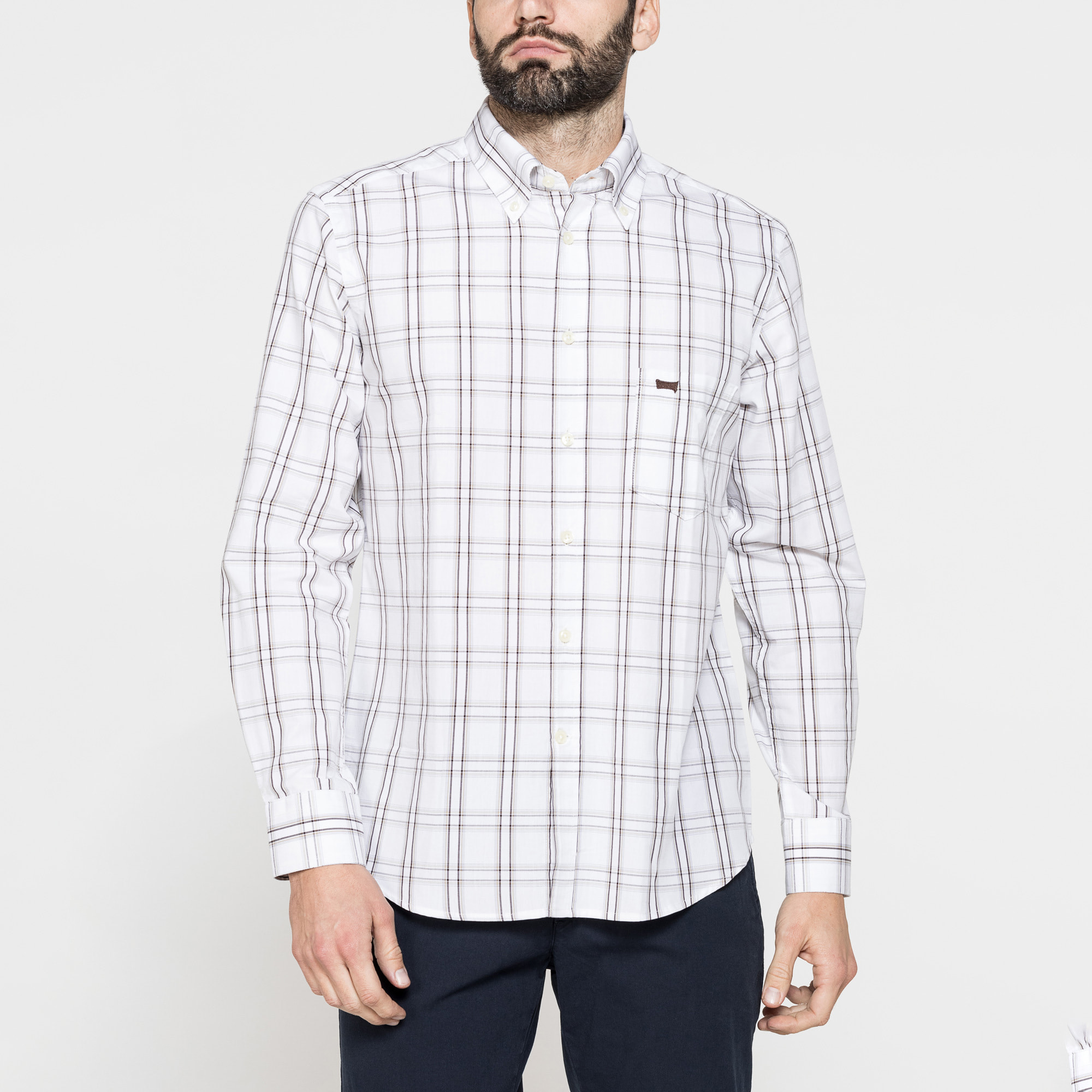 CAMICIA BUTTON-DOWN CON MANICA LUNGA E TASCHINO