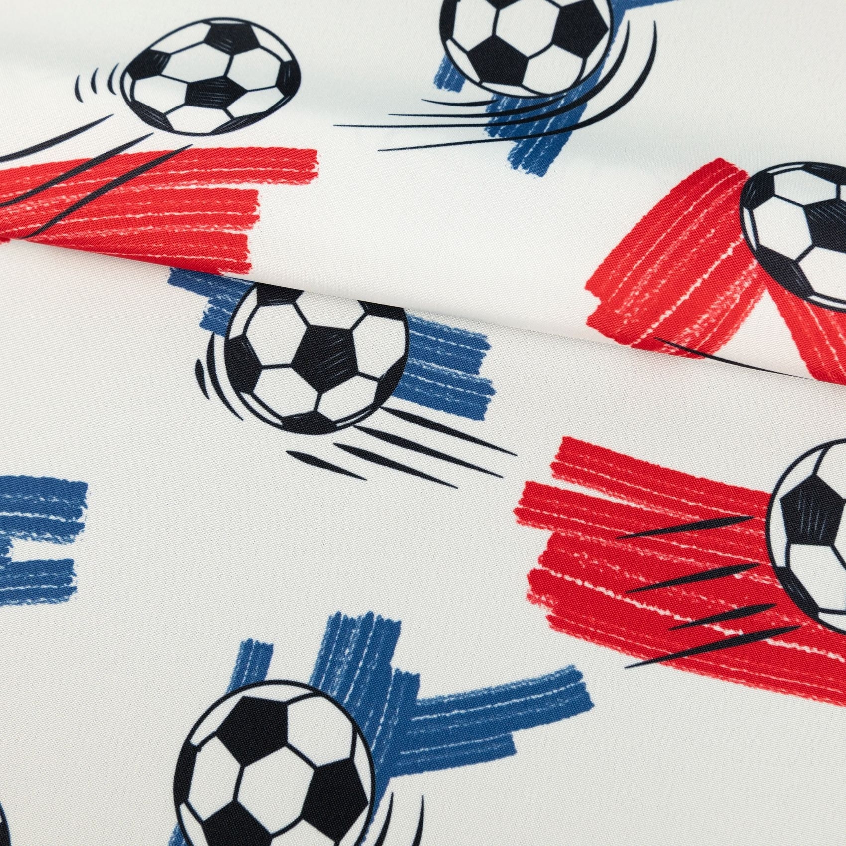 Rideau imprimé football tamisant - Blanc