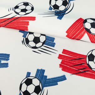 Rideau imprimé football tamisant - Blanc