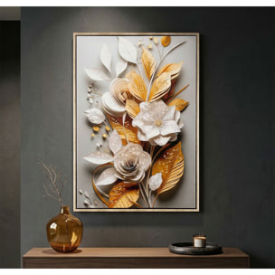 DIPINTO SU TELA LACCATO FLORA C/CORNICE CM 42X3,5X62