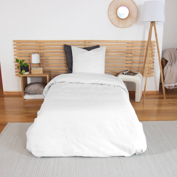 Parure de lit percale de coton blanc Skala 140x200cm
