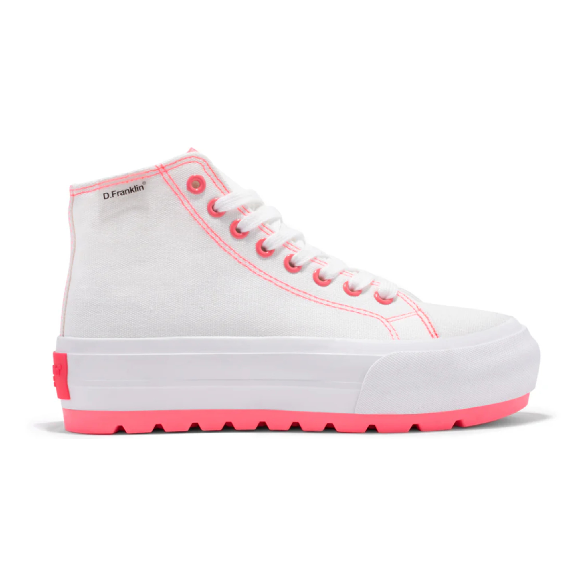 Zapatillas Altas de Mujer One Way Track Canvas Basic Blanco / Fucsia D.Franklin