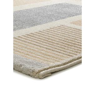 ASTRA Alfombra geométrica de pelo corto beige, varias medidas disponibles.