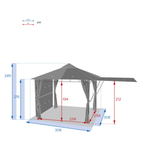 Tonnelle Omelya Ardoise