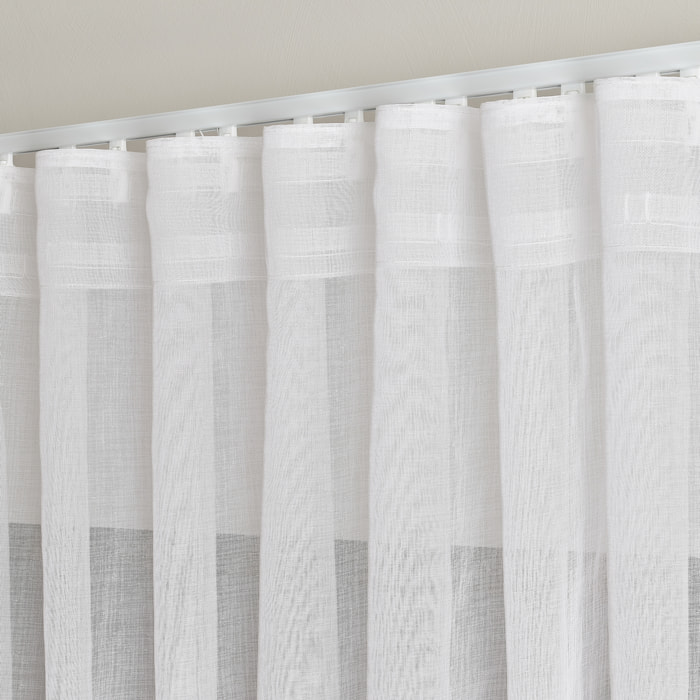 Kit rail extensible + Voilage wave - Blanc