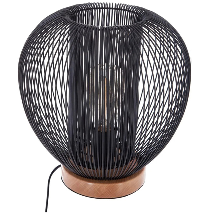 Lampe filaire "Noda" métal noir H27cm