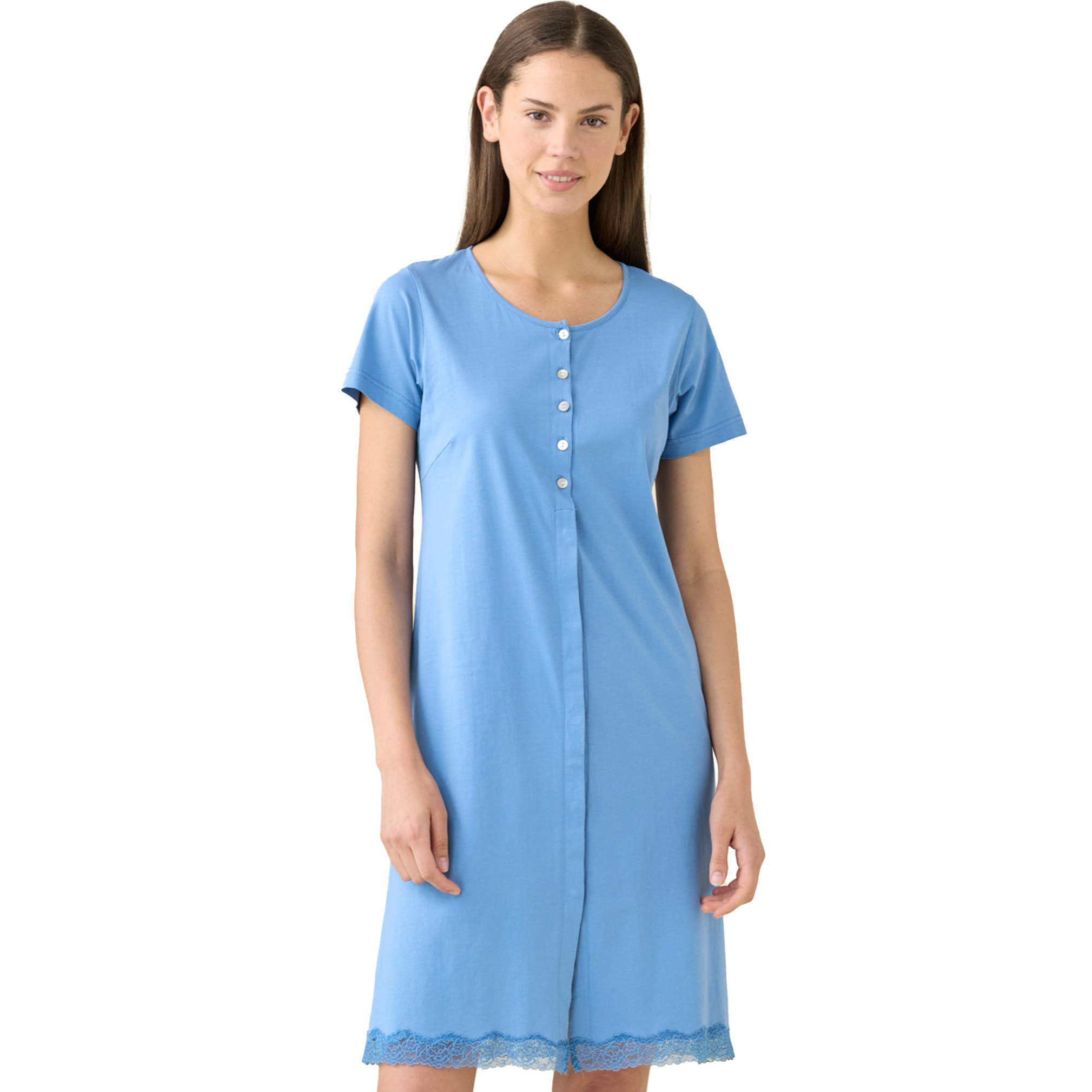 Camicia da notte donna estiva in cotone articolo essential. Noidinotte