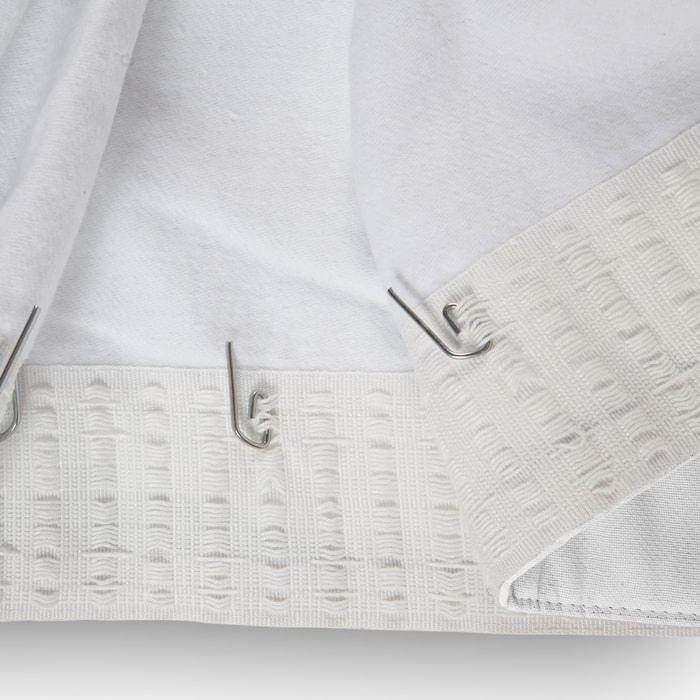 Rideau Phonique Occultant et Thermique 'MOONDREAM' galon fronceur - Blanc