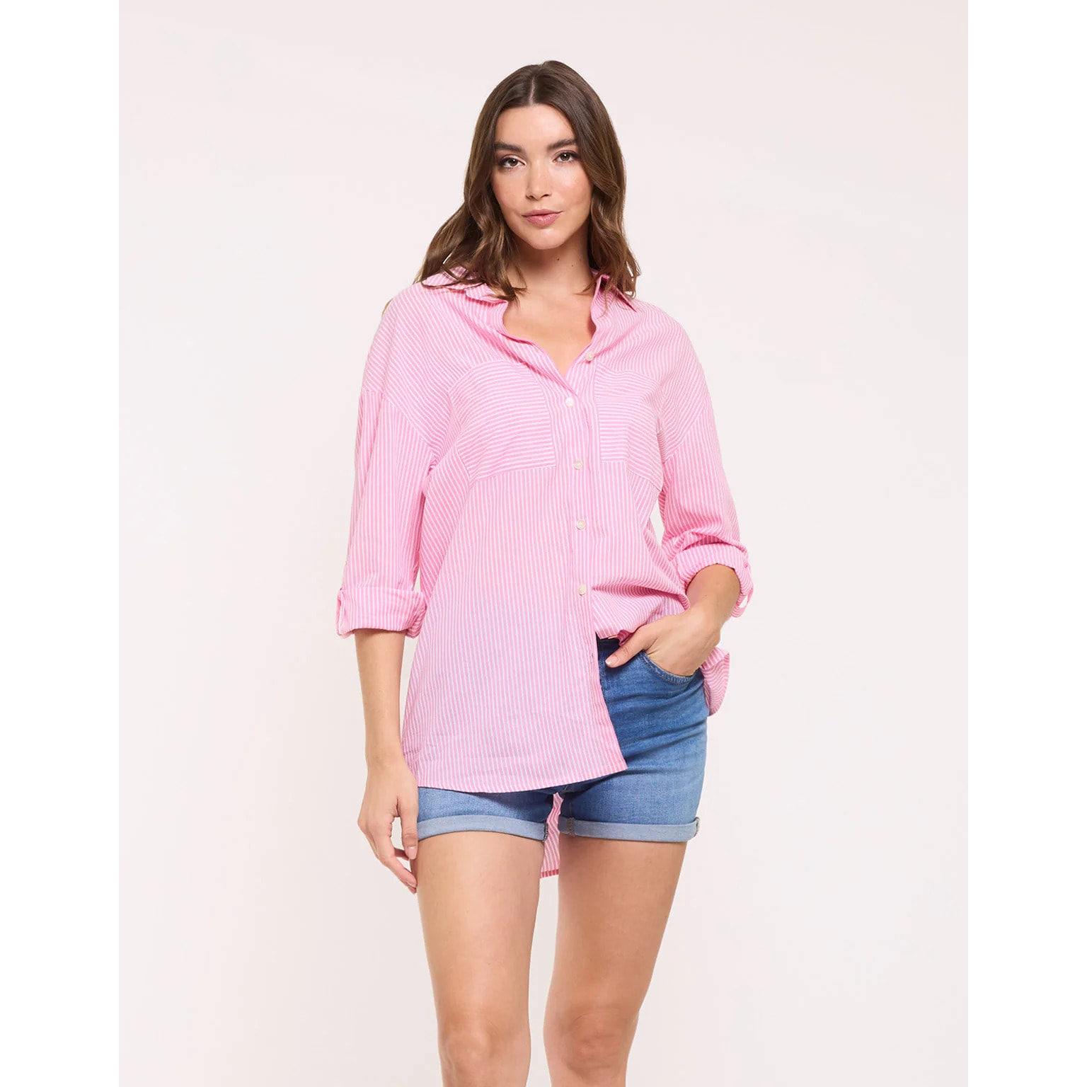 Camisa Manga Larga Rosa - Brosabeat