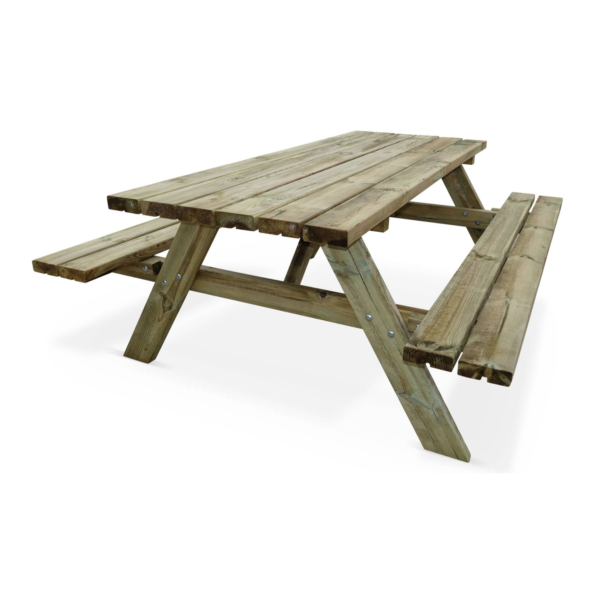 Table de pique nique bois de pin + 2 bancs PANCHINA