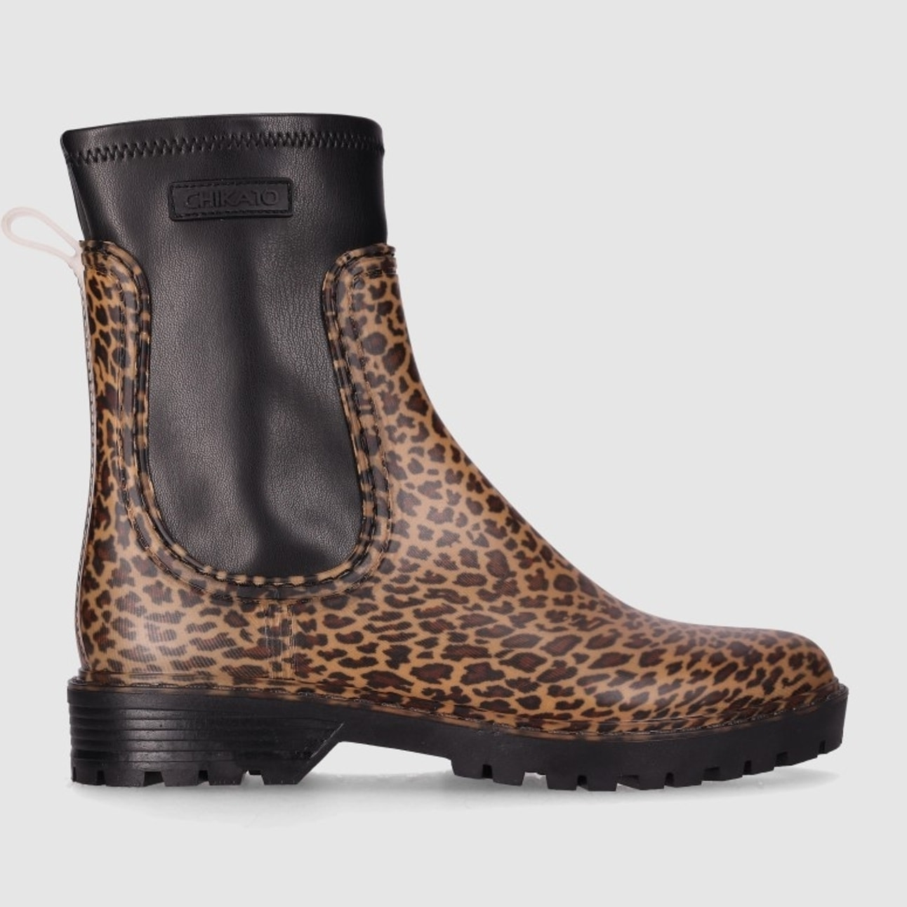Botines de Piel Sintética - Leopardo - Tacón: Bajo