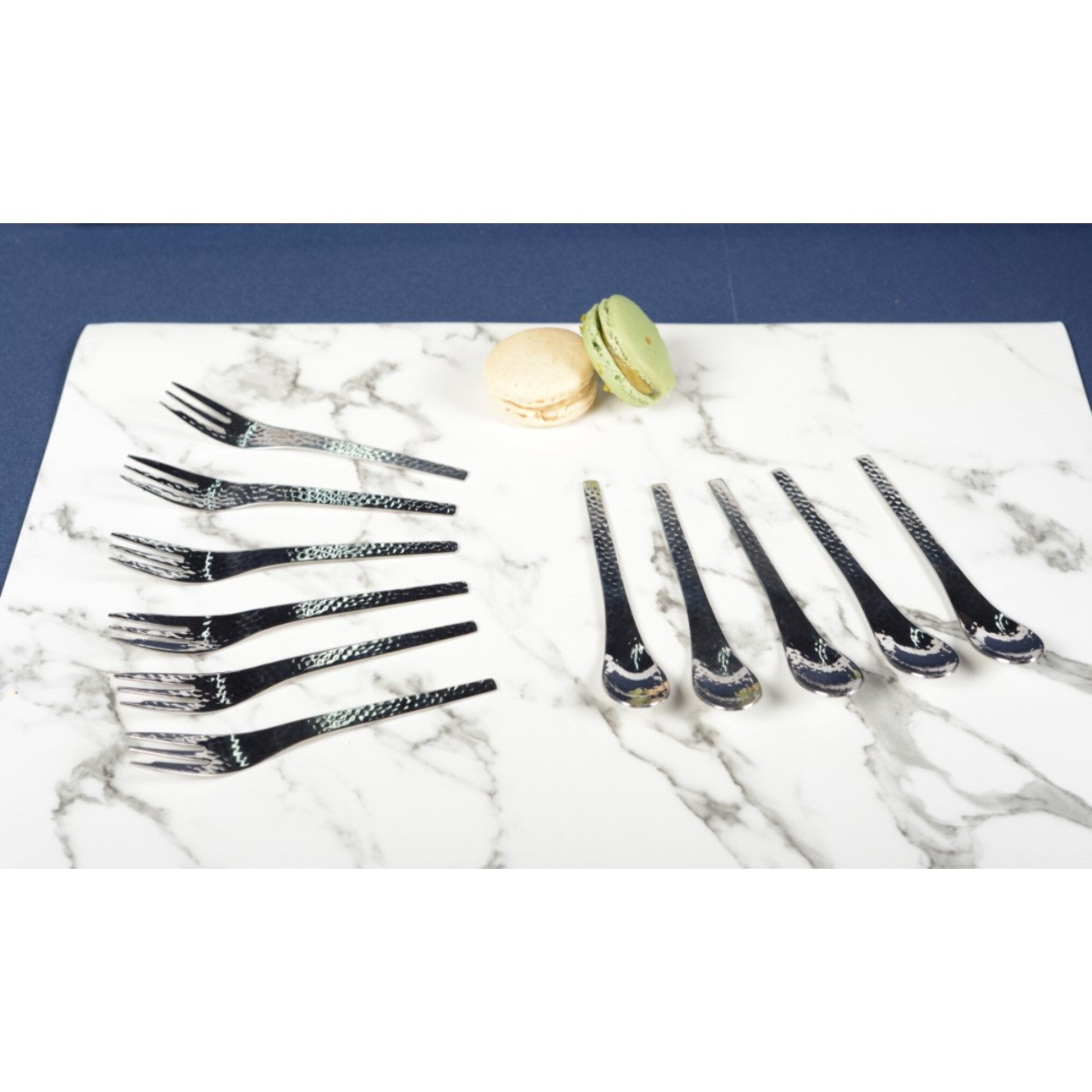 Fourchettes à dessert martelées argent - lot de 6